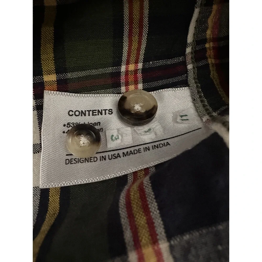 Best Made Co Mens Shirt Linen Blend XXL Button Casual Summer Plaid Tartan Preppy